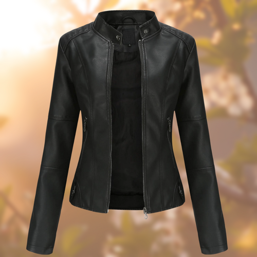 W&W Mode | Schlichte Lederjacke Im Bikerstil Für Damen