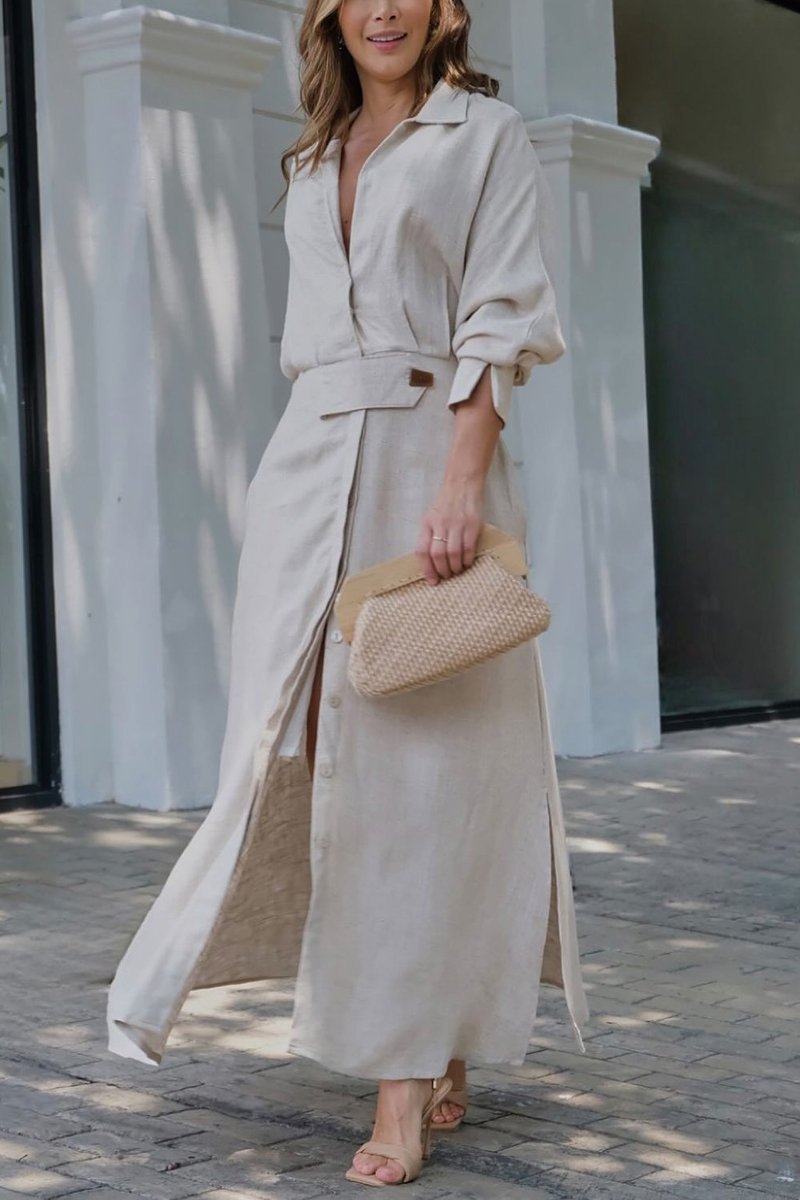Drune | Leinenkleid in Maxilänge