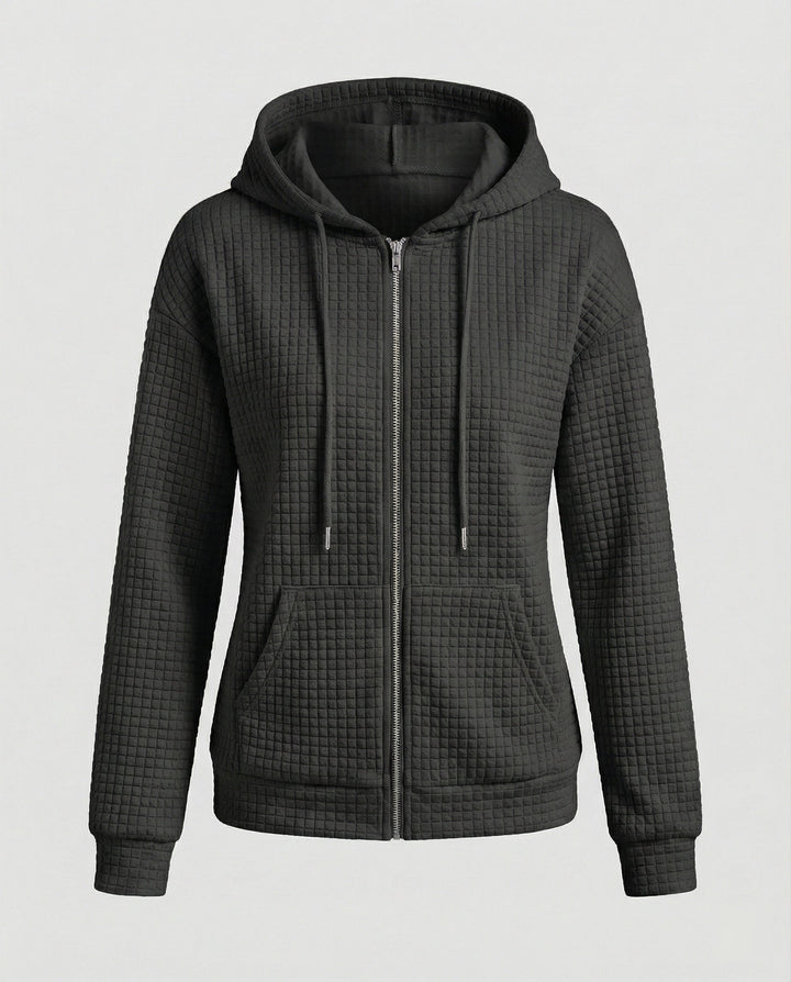 Damen Fleecejacke mit strukturiertem Waffelmuster Drune