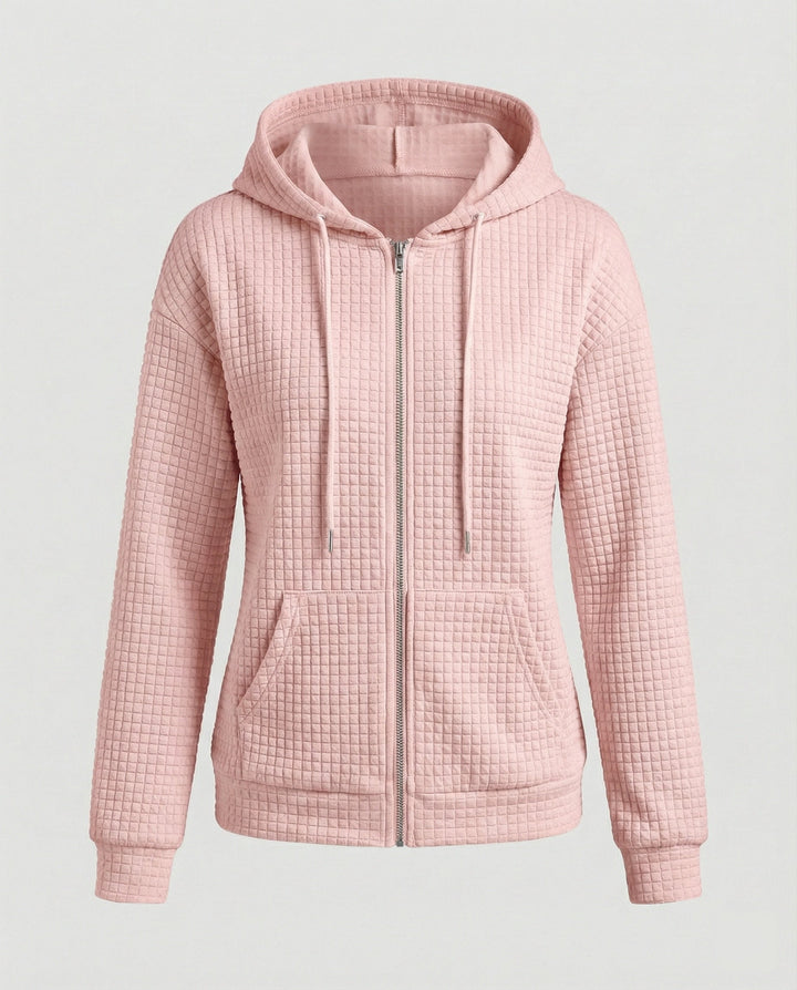 Damen Fleecejacke mit strukturiertem Waffelmuster Drune