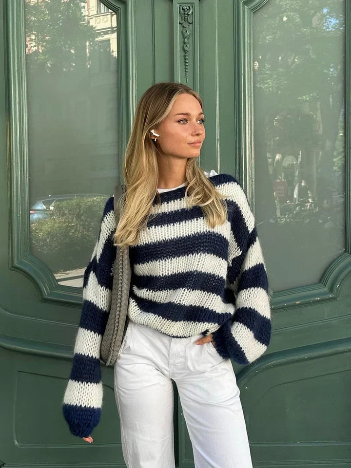 W&W Mode | Off Shoulder Gestreifte Pullover Für Damen