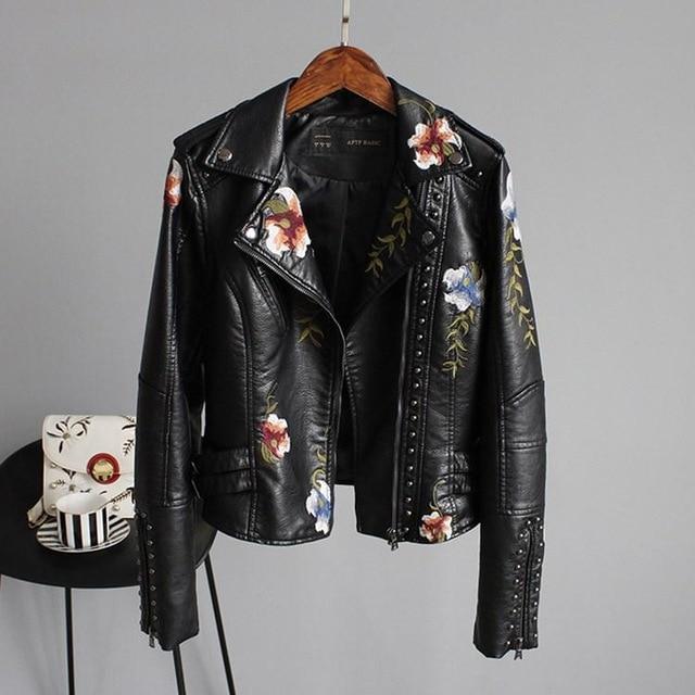 Drune | Lederjacke mit Stickerei